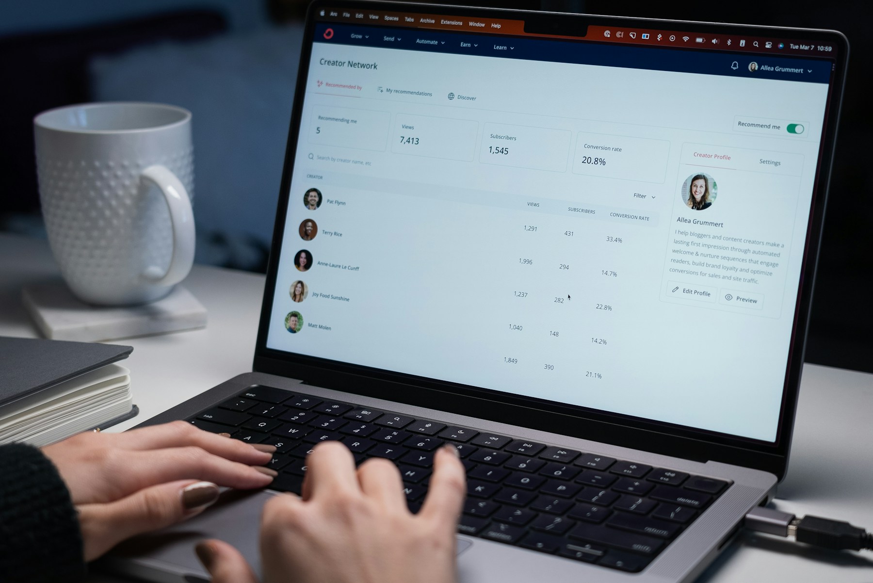 A workforce management dashboard displayed on a laptop