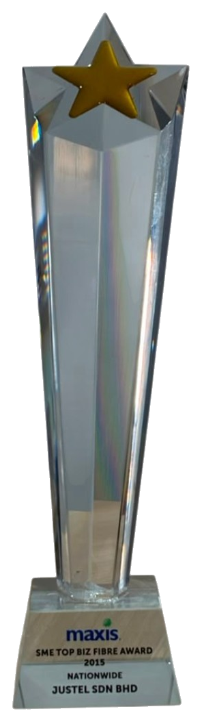 Physical SME Top Biz Fibre Award trophy supplied for the 2015 milestone